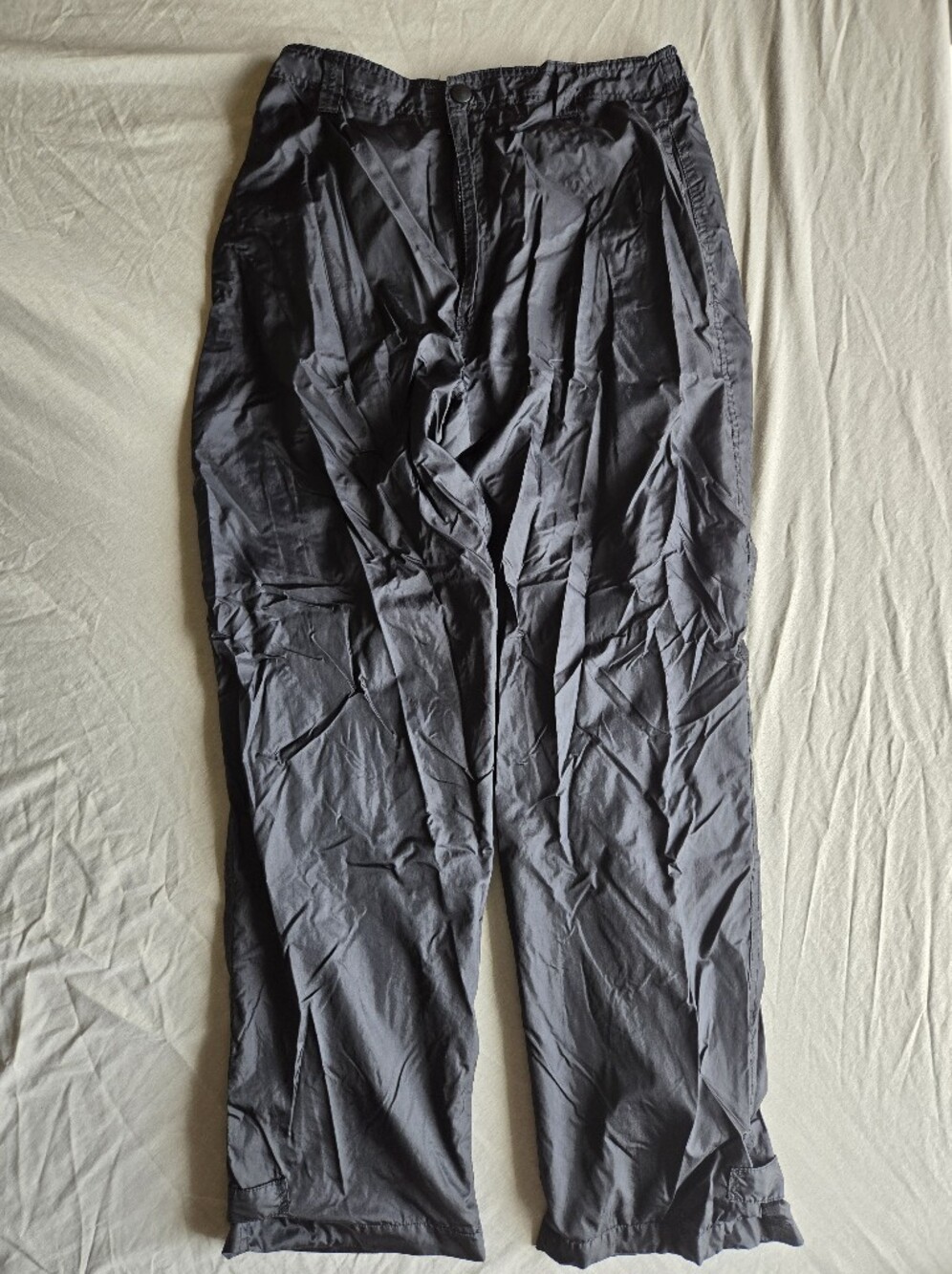 Vintage Black Nylon Track Pants Windbreaker 34 Blokecore